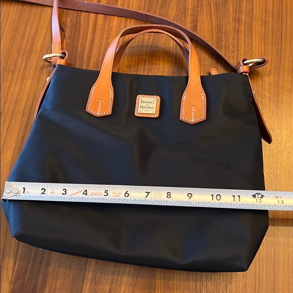 Dooney & Bourke Black Nylon Crossbody Bag with Tan Leather Accents - Picture 10 of 12